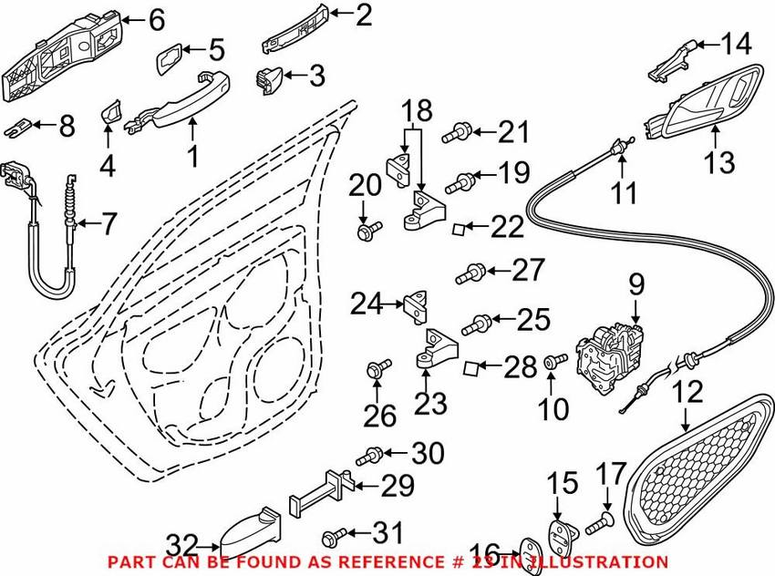 Audi Door Hinge - Rear Passenger Side Lower Inner 8V5833404B